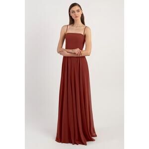 Jenny Yoo Renee Dress in Rust Chiffon | Size 2 |  Bridesmaid Gown Wedding